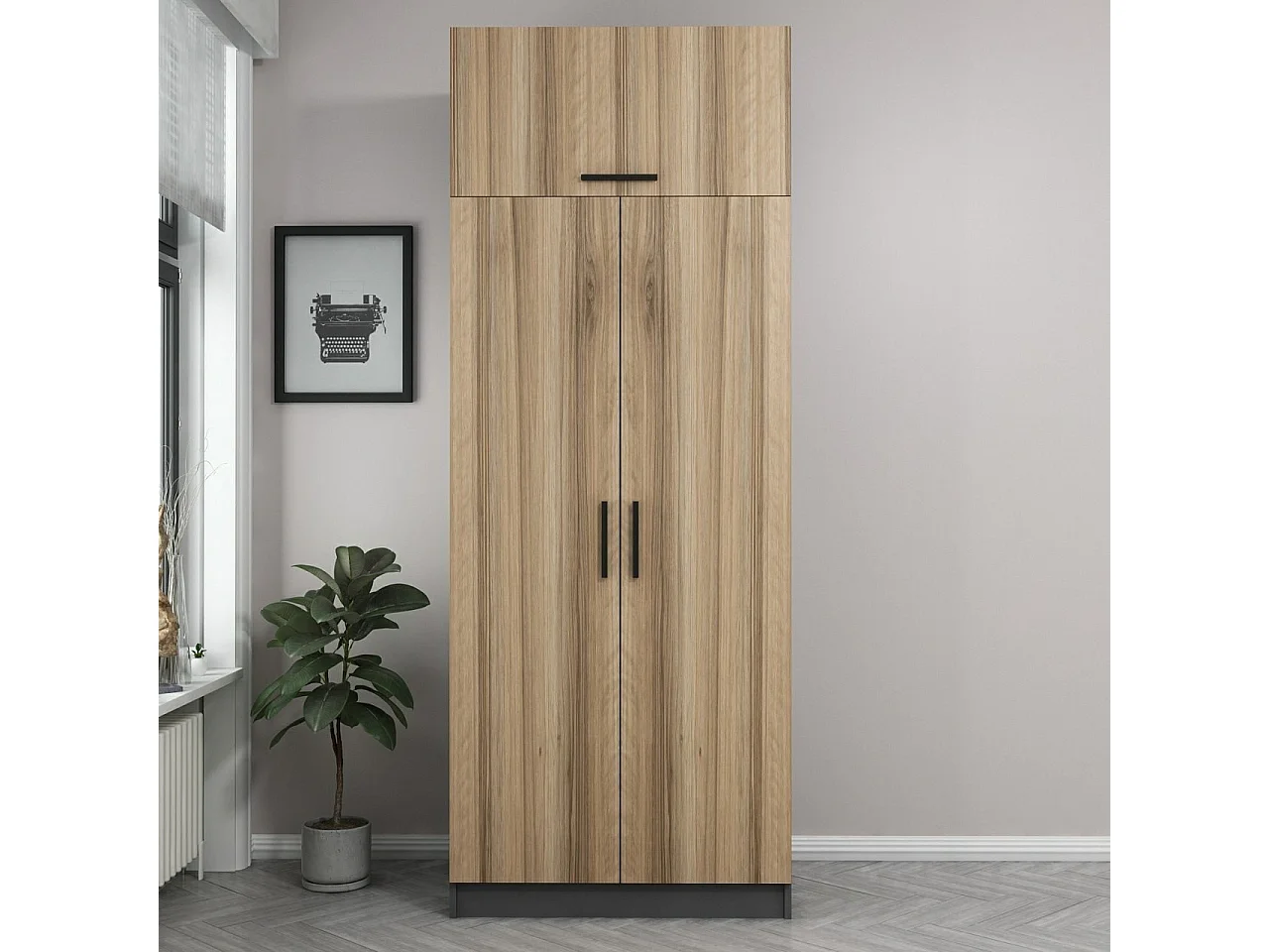 Armario Kale-2231 color roble 90x235x52 cm