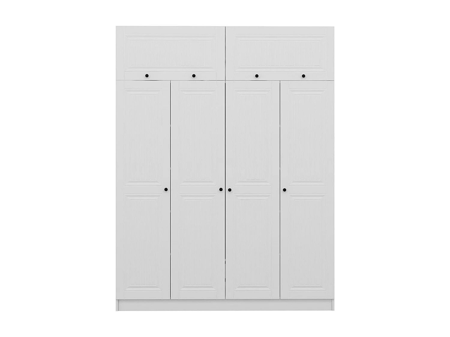 Guardaroba Kailua R129, Bianco, 190x180x52cm, Porte guardaroba: Con cerniere