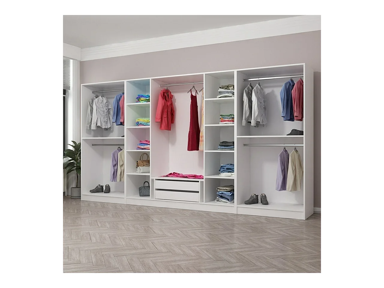 Armario Kale-5037 blanco 360x210x52 cm