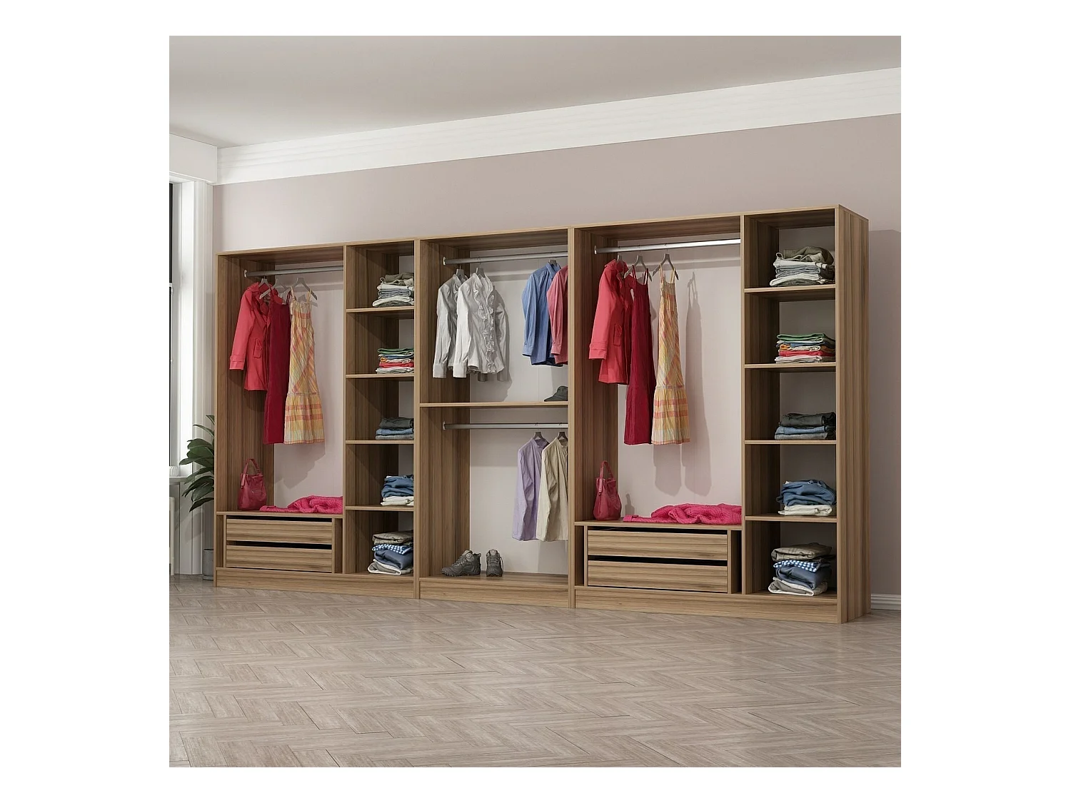 Armario Kale-7545 dore 360x190x52 cm