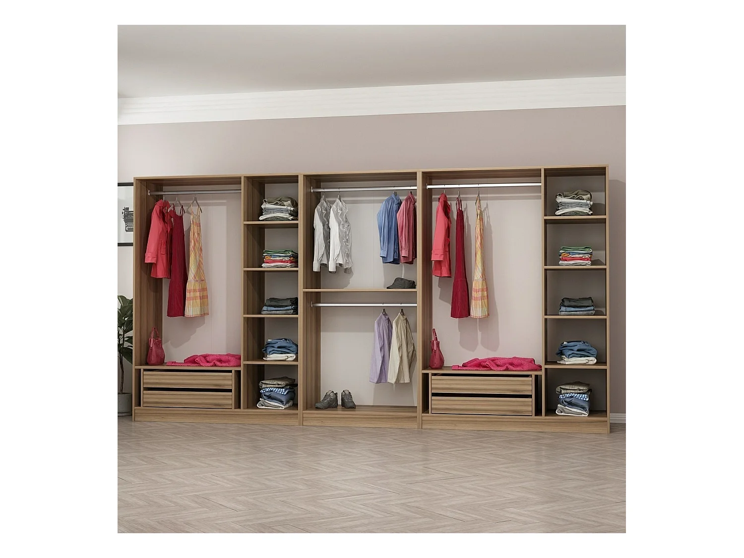 Armario Kale-7545 dore 360x190x52 cm