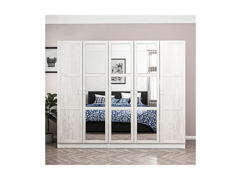 Armario Kale Country-2459 blanco 225x190x52 cm