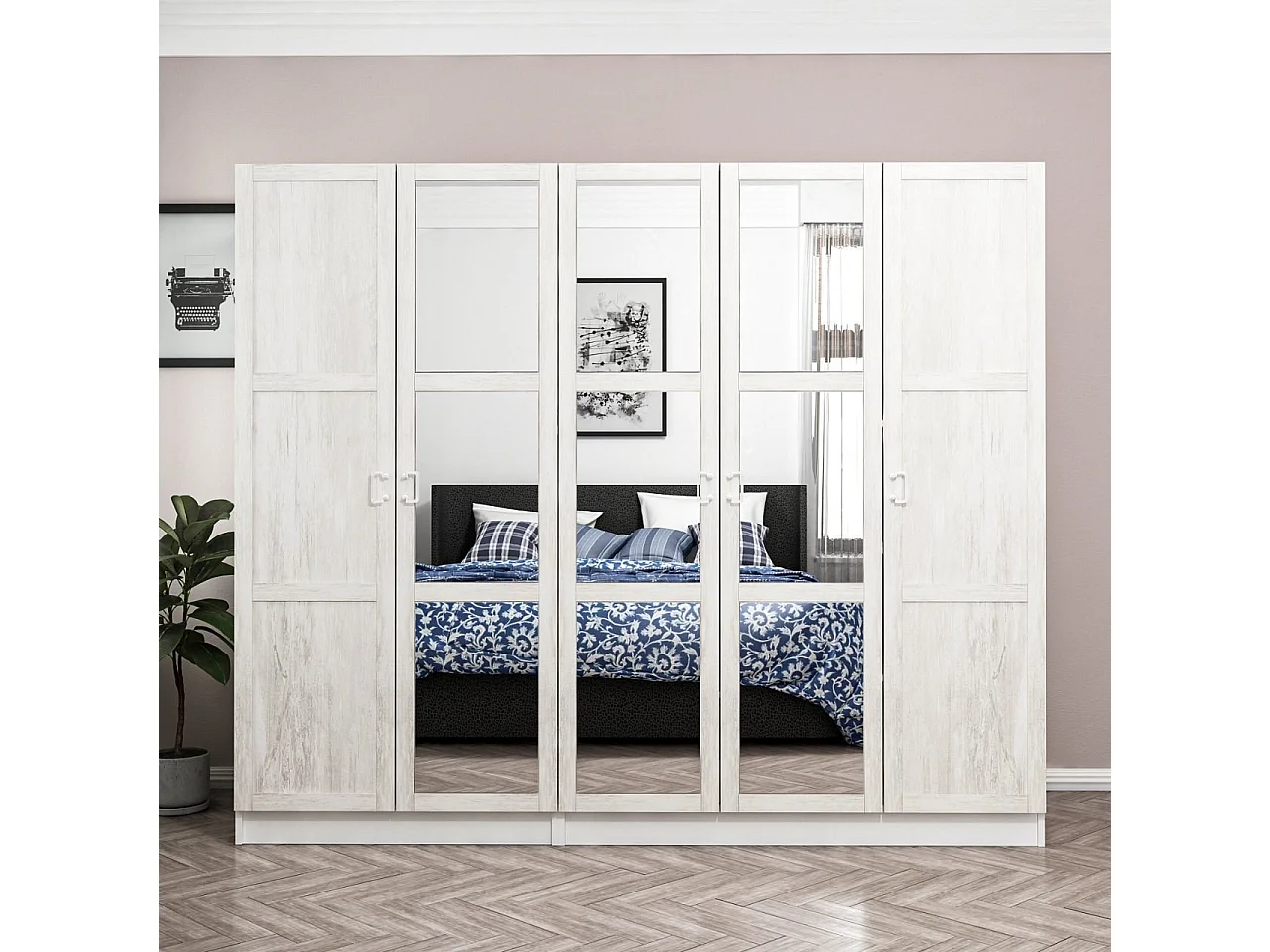 Armario Kale Country-2459 blanco 225x190x52 cm