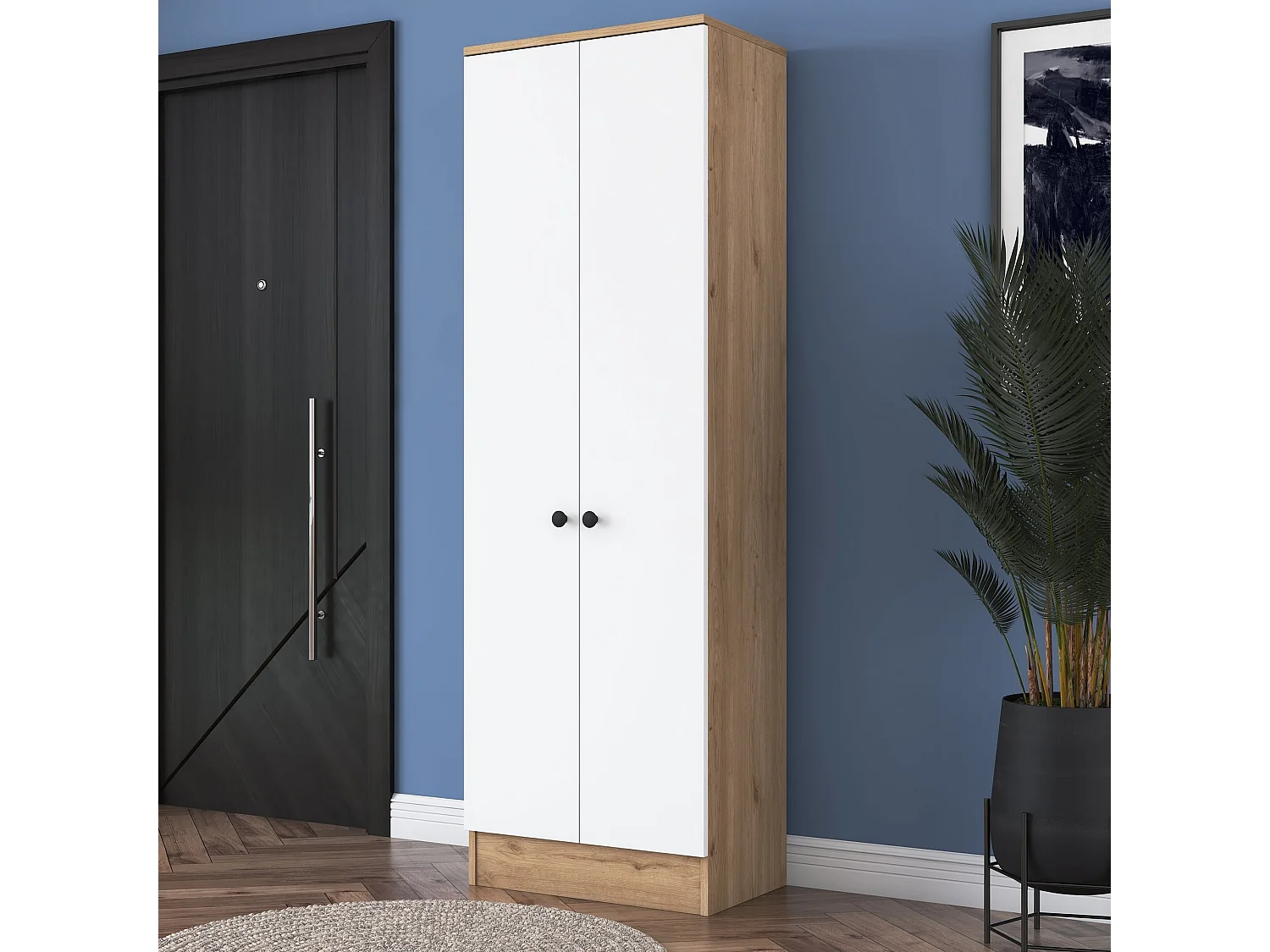 Armario P6-M13-2241 blanco color nogal 59.8x182.8x37.5 cm