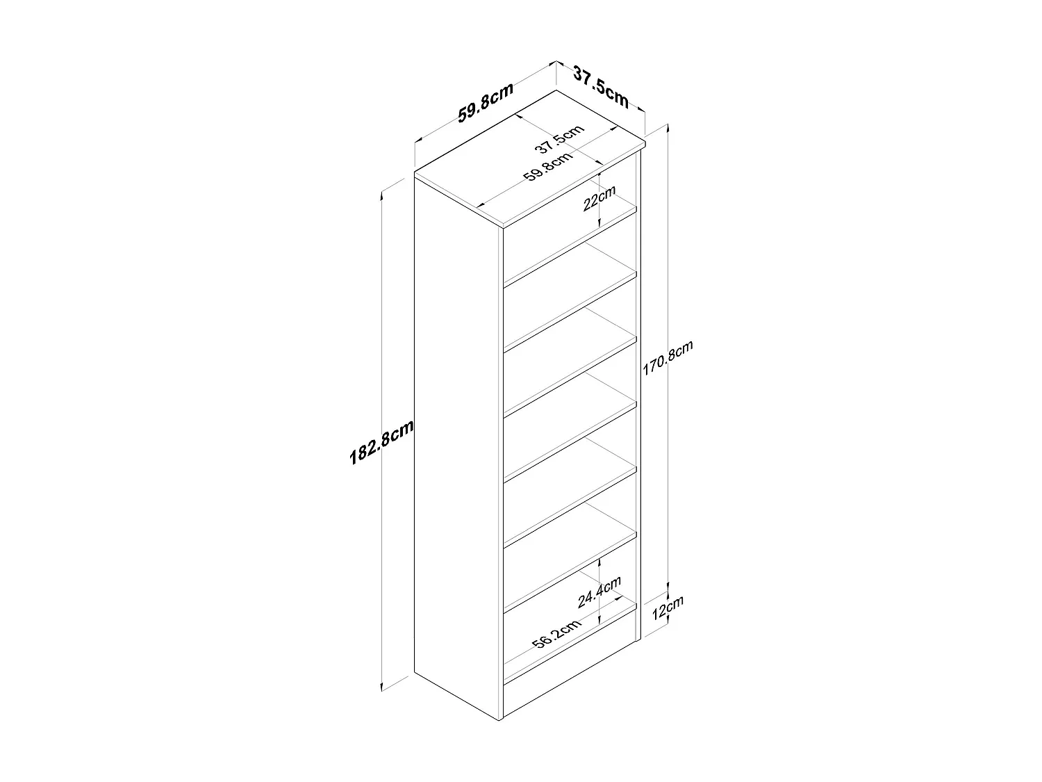 Roupeiro Escandinavo "Scandi" em Nogueira e Branco – Design Moderno e Funcional 59.8 x 182.8 x 37.5 cm