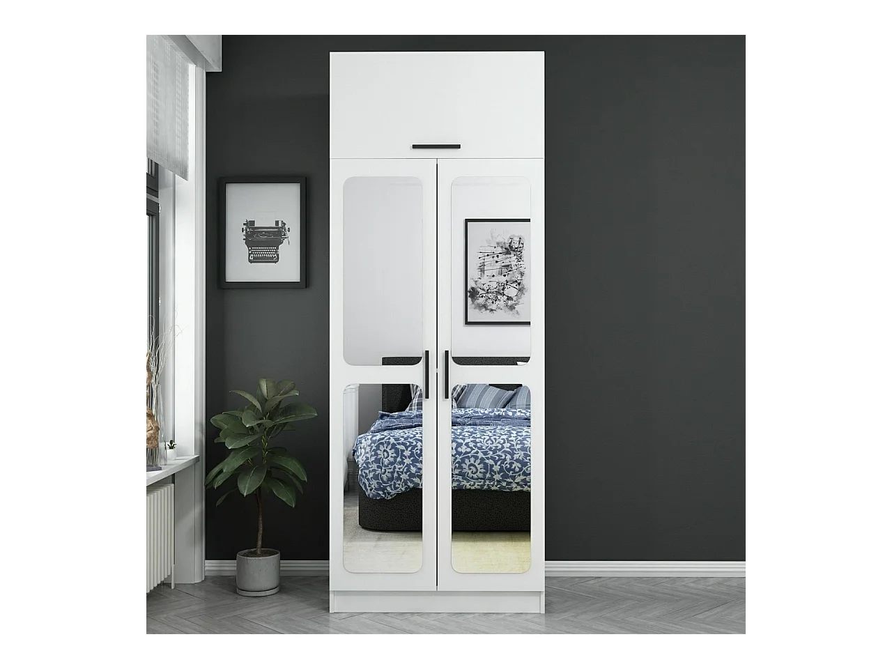 Armario Kale-2221 blanco 90x235x52 cm