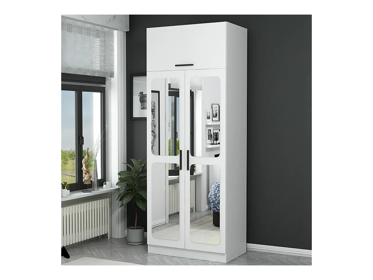 Armario Kale-2221 blanco 90x235x52 cm