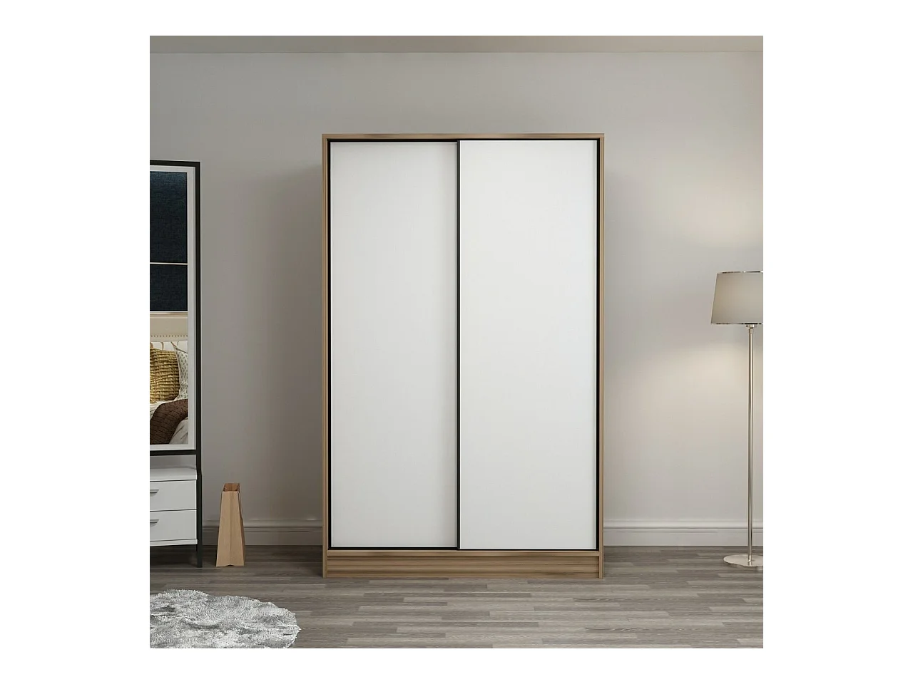 Armario Kale-2315 color roble blanco 120x210x52 cm