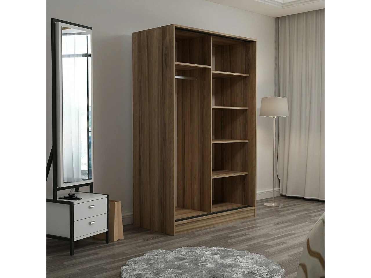 Armario Kale-2315 color roble blanco 120x210x52 cm