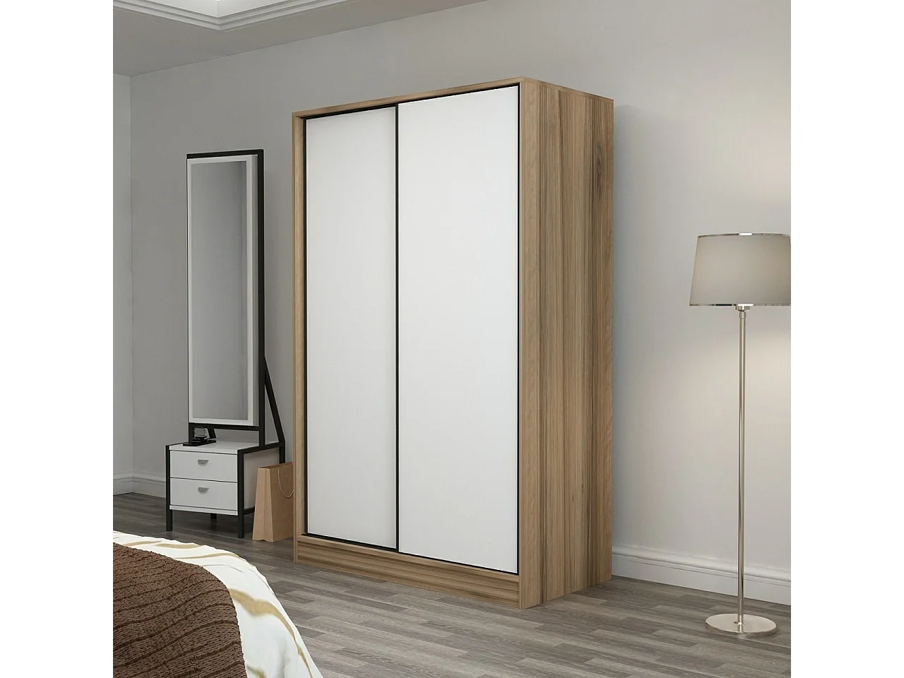 Armario Kale-2315 color roble blanco 120x210x52 cm