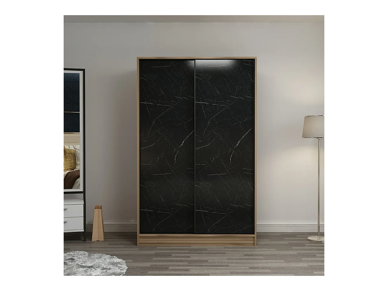 Armario Kale-2321 piedra color roble 120x210x52 cm