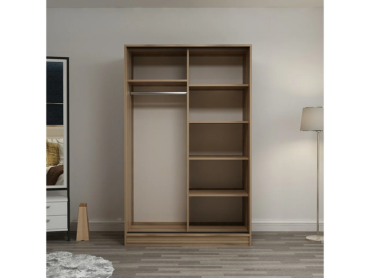 Armario Kale-2321 piedra color roble 120x210x52 cm