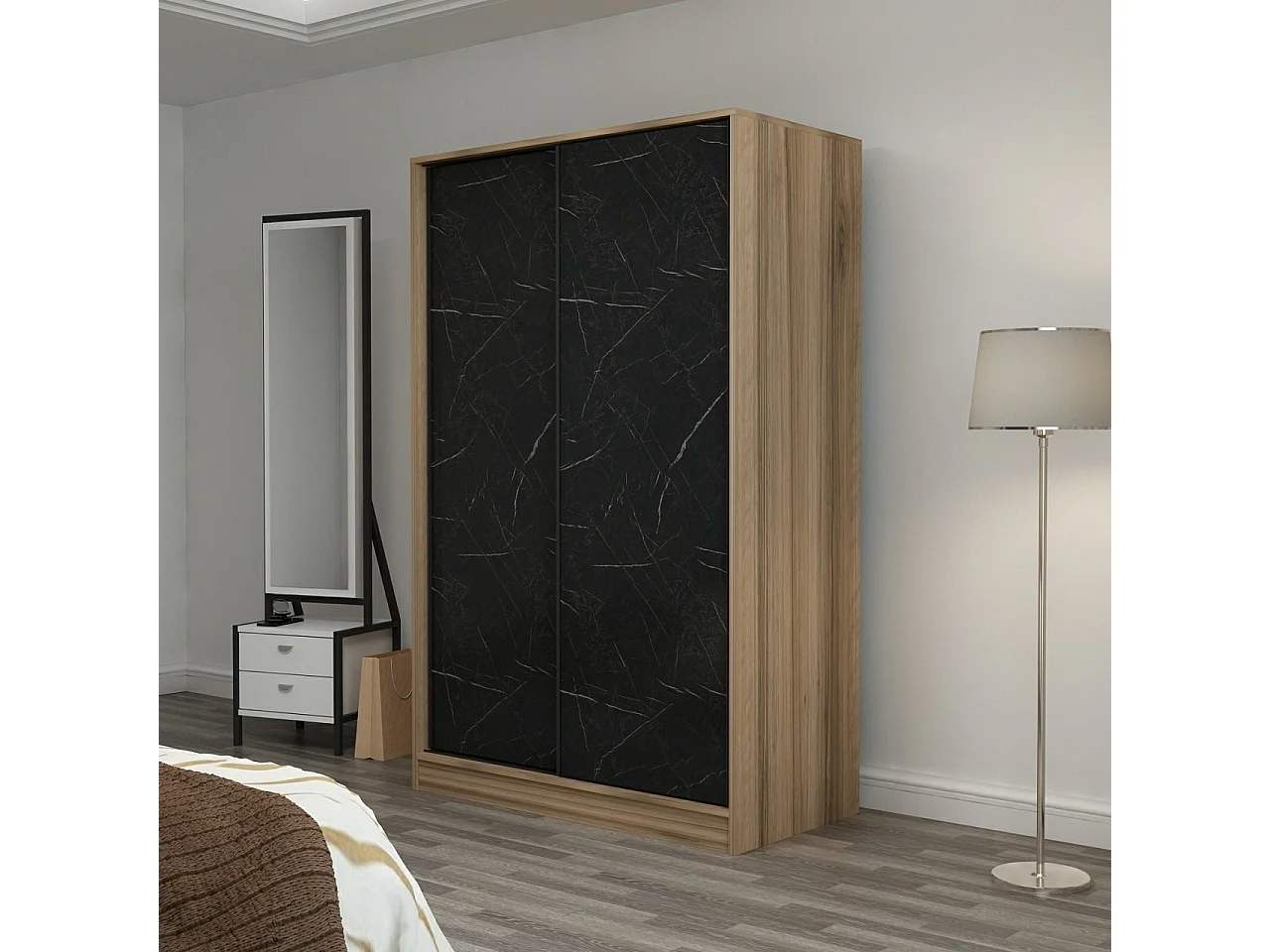 Armario Kale-2321 piedra color roble 120x210x52 cm