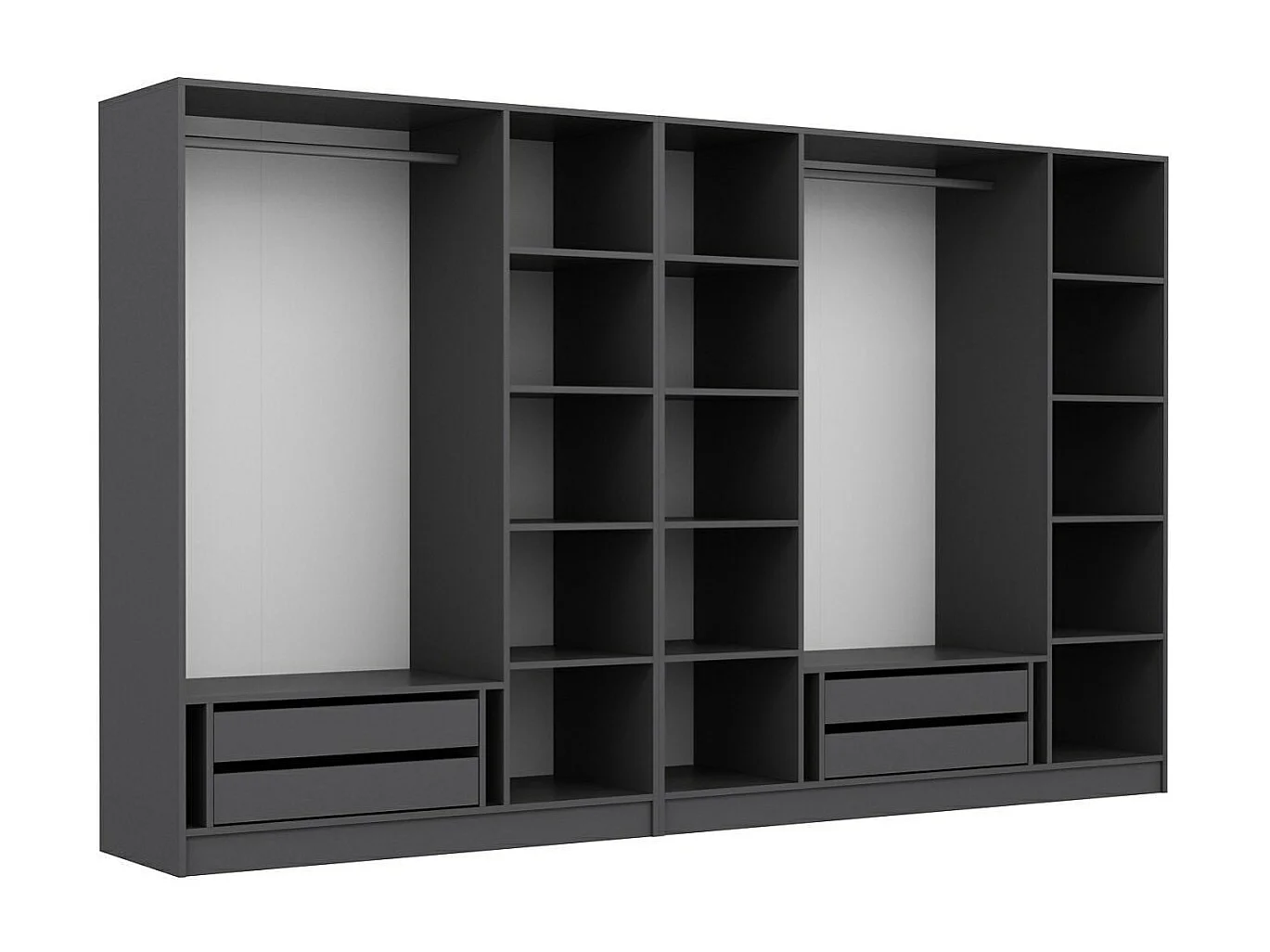 Guardaroba Kailua L156, Antracite, 190x315x52cm