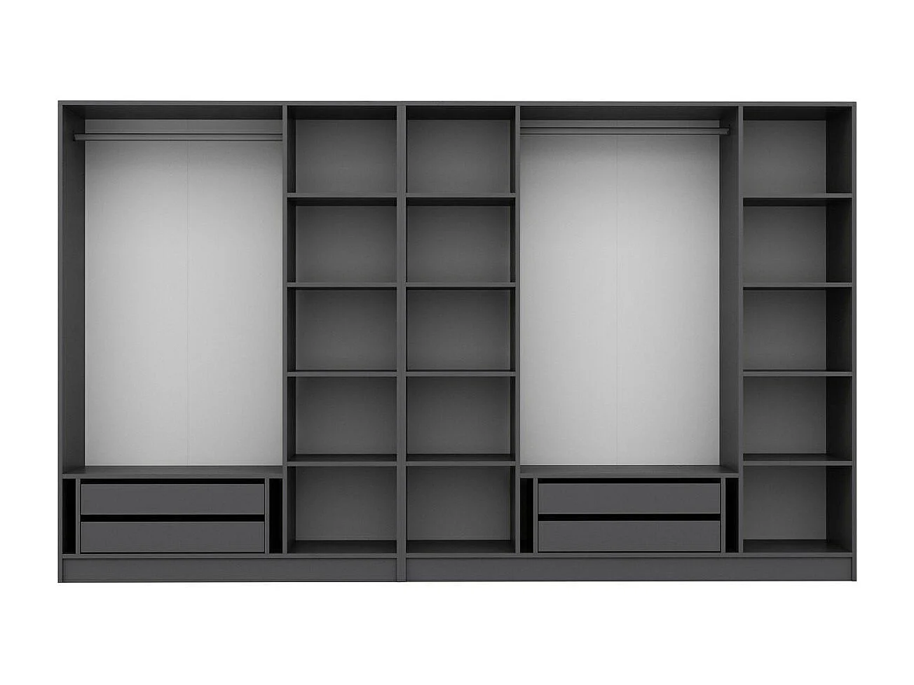 Guardaroba Kailua L156, Antracite, 190x315x52cm