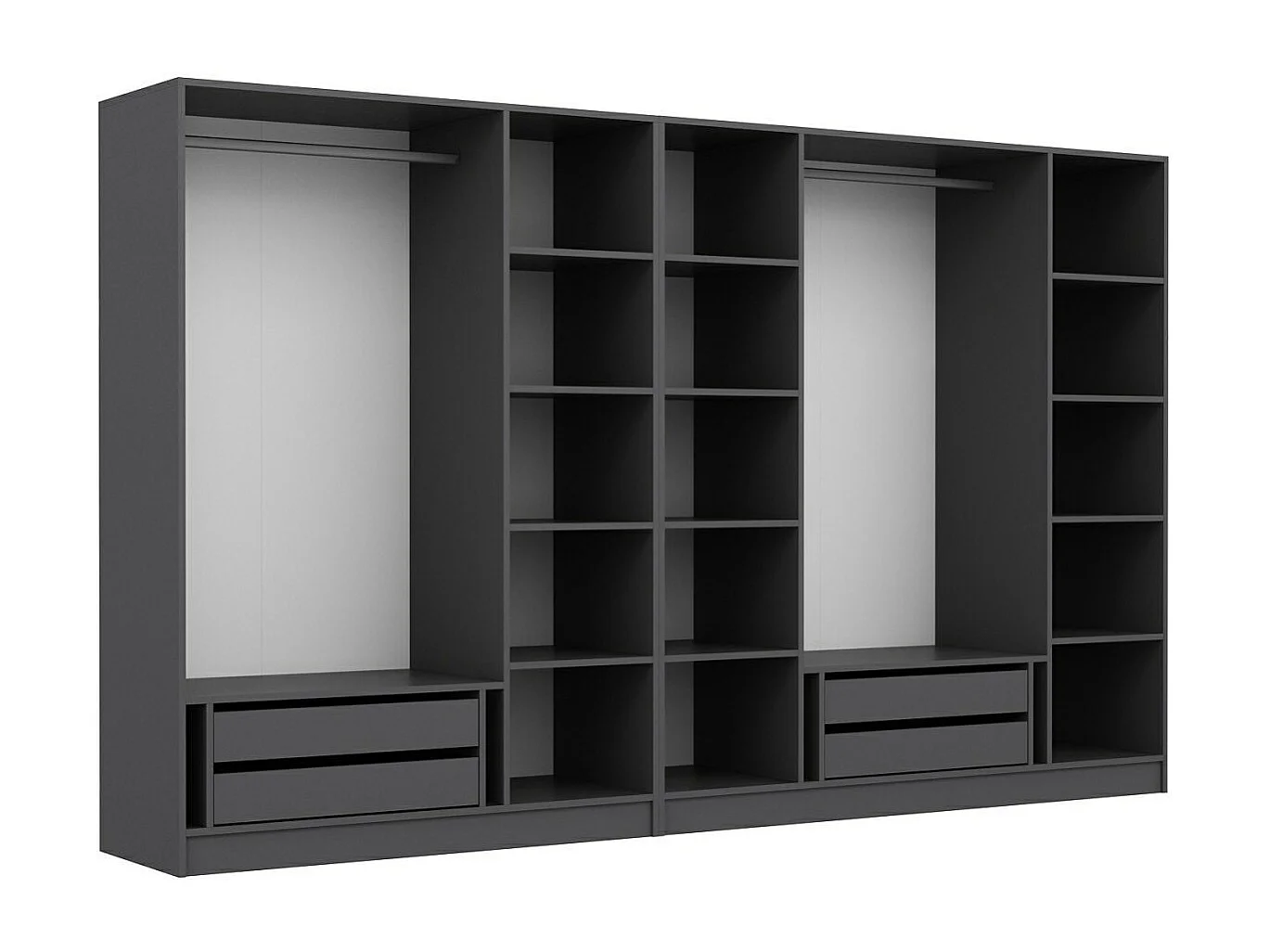 Guardaroba Kailua L156, Antracite, 190x315x52cm