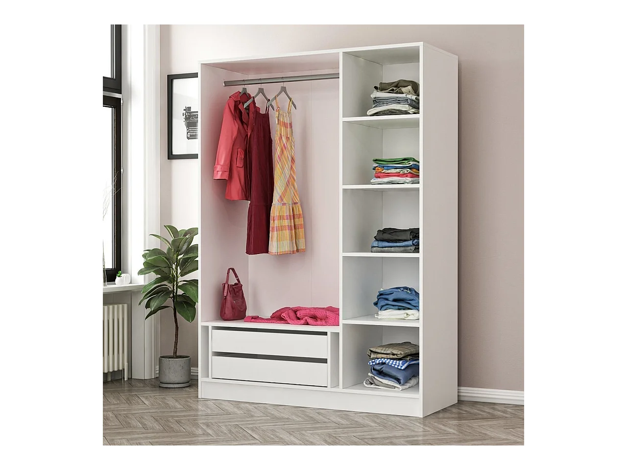 Armario Kale-2252 blanco 135x210x52 cm