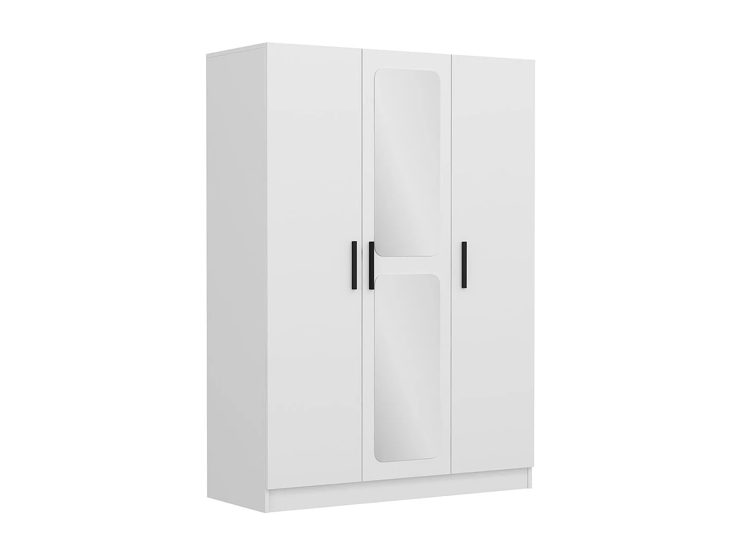Armoires 3 portes et 2 miroirs Bangka L135xH210cm Blanc