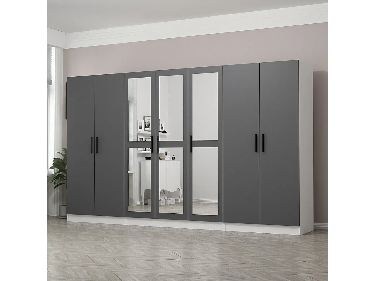 Armario Kale-4964 antracita 315x190x52 cm