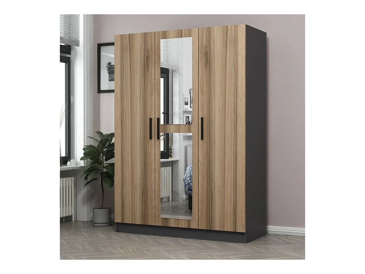 Armario Kale-2261 color roble 135x190x52 cm