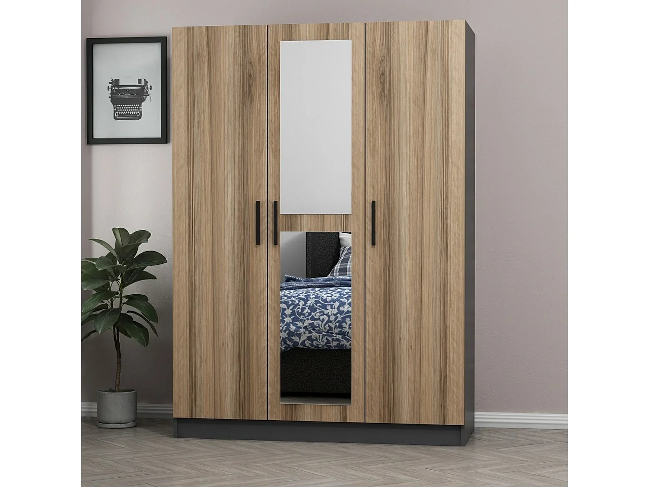 Armario Kale-2261 color roble 135x190x52 cm