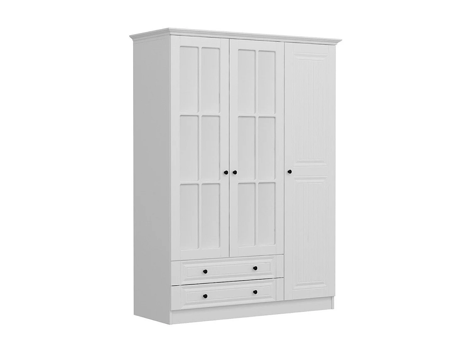 Guardaroba Kailua R131, Bianco, 190x135x52cm, Porte guardaroba: Con cerniere