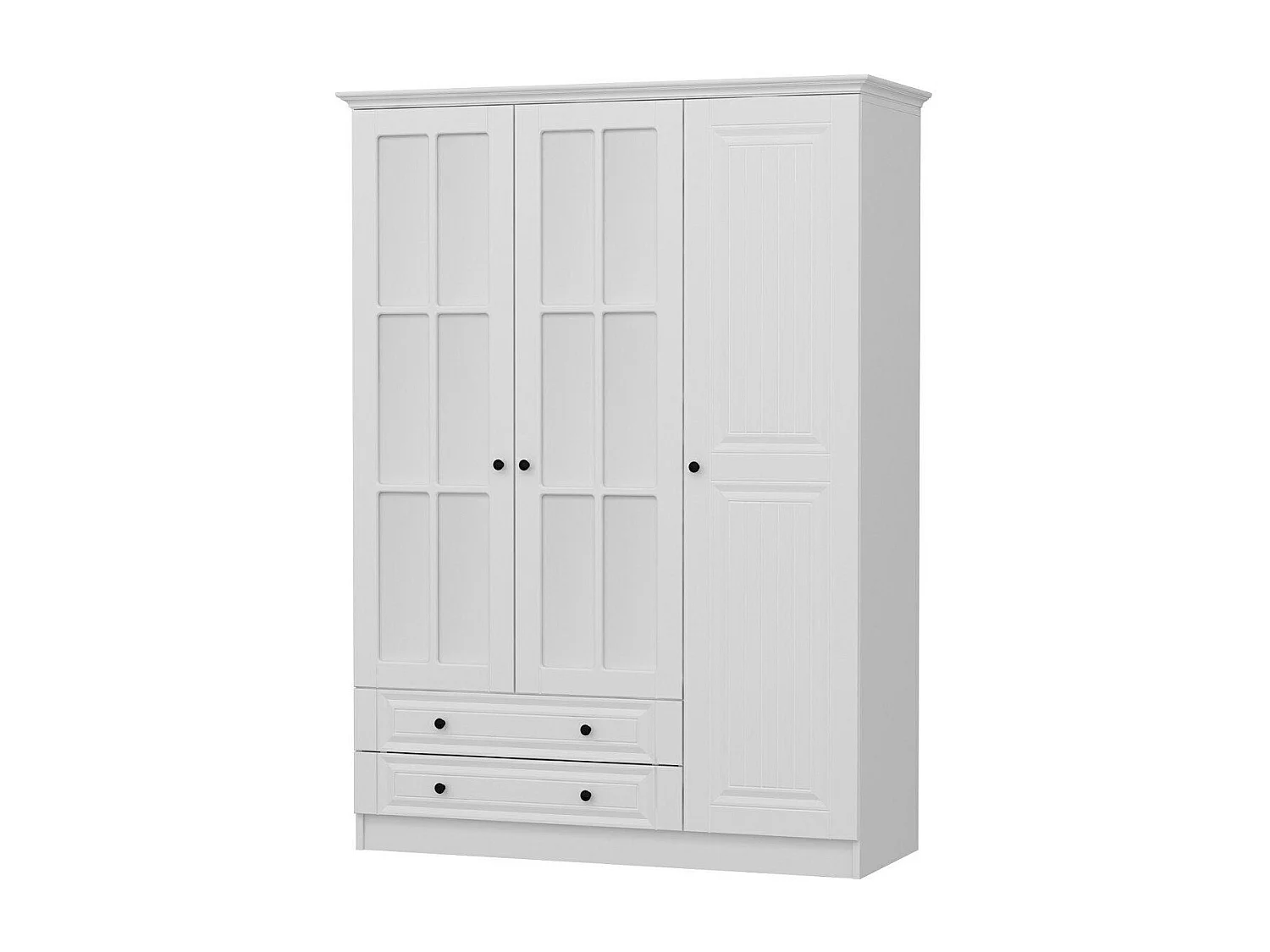 Guardaroba Kailua R131, Bianco, 190x135x52cm, Porte guardaroba: Con cerniere