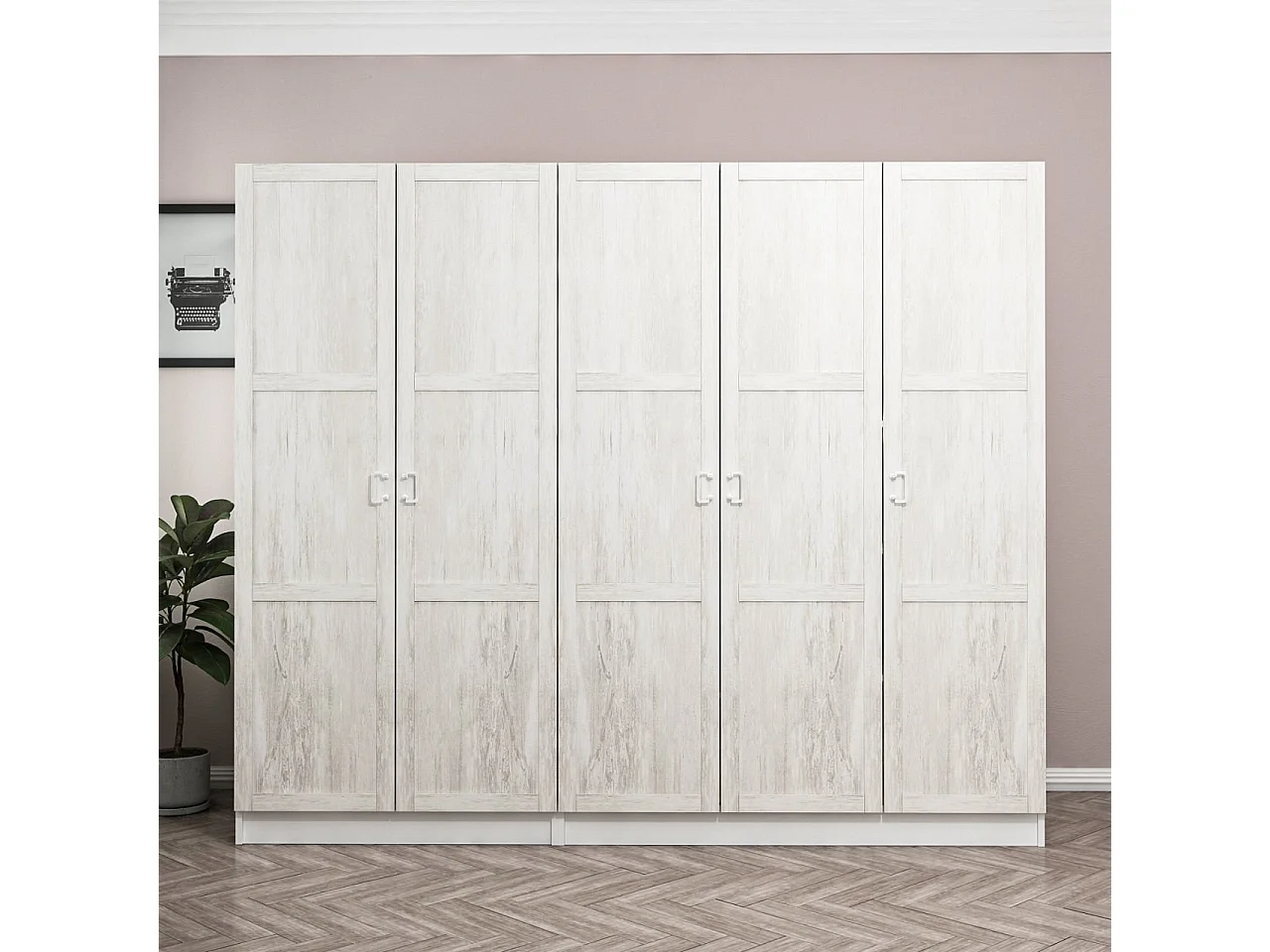 Armario Kale Country-3832 blanco 225x210x52 cm