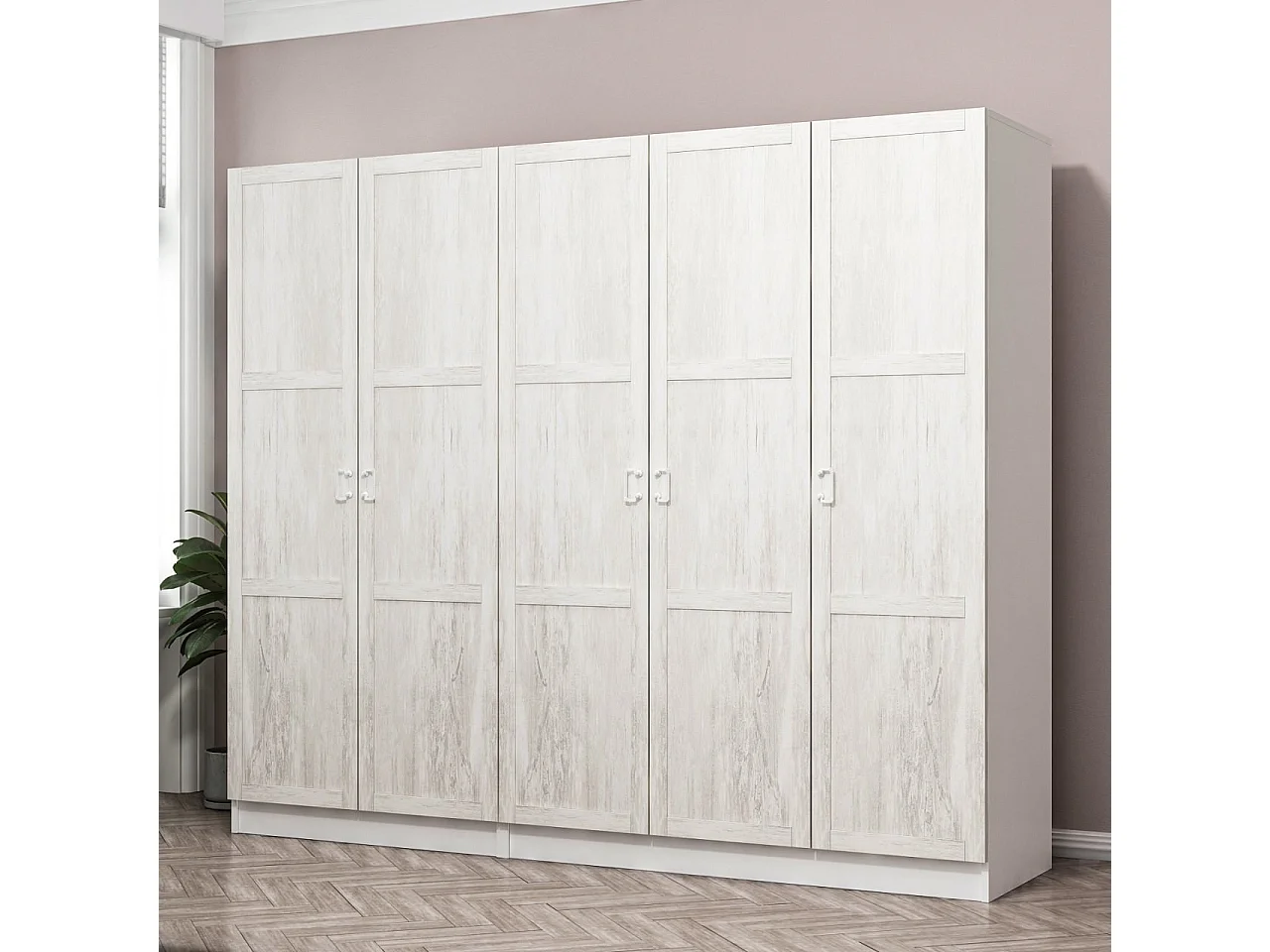 Armario Kale Country-3832 blanco 225x210x52 cm