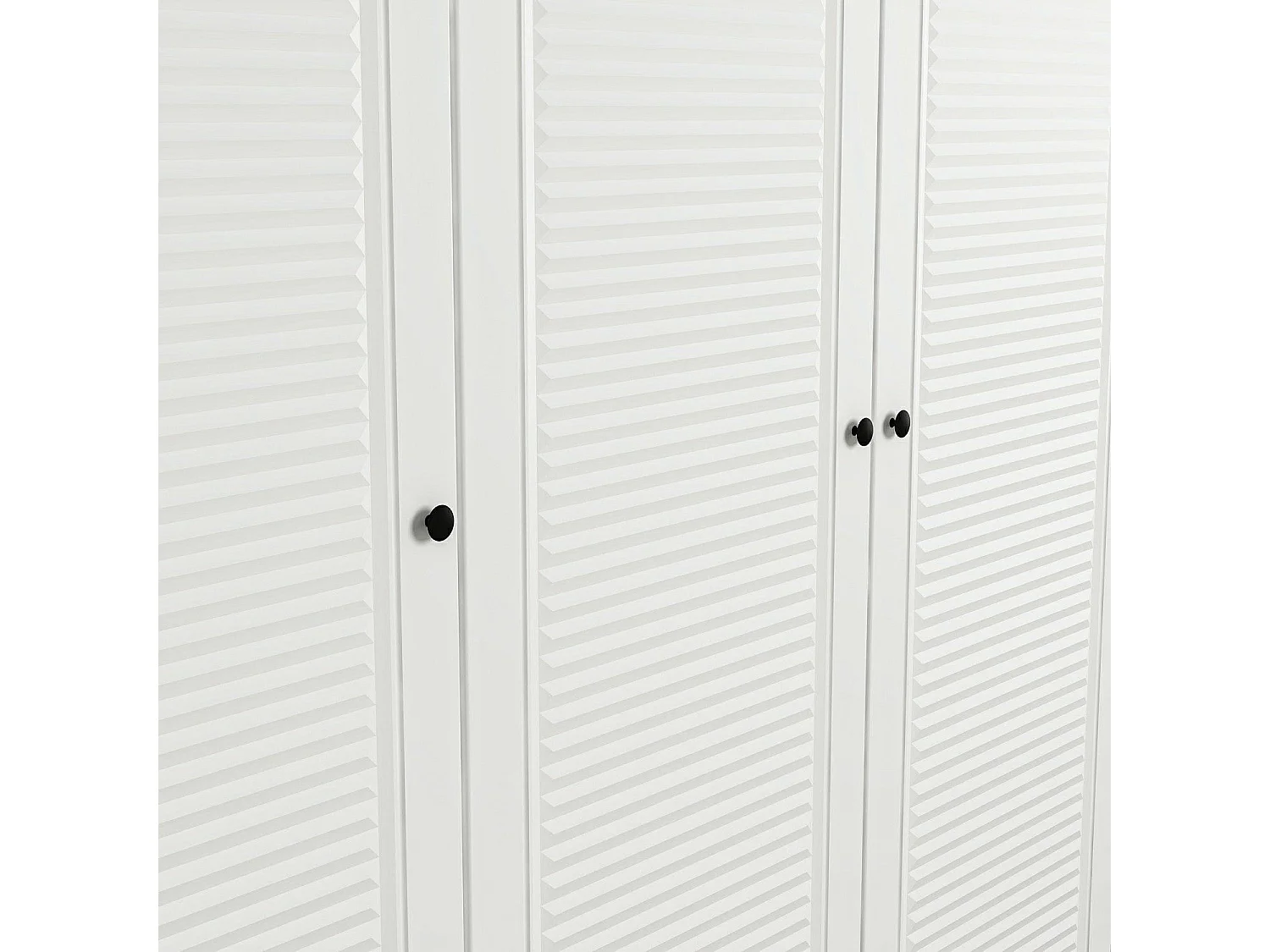 Armoire haute 4 portes battantes et 2 portes basculantes Kuta L180xH255cm Bois Blanc