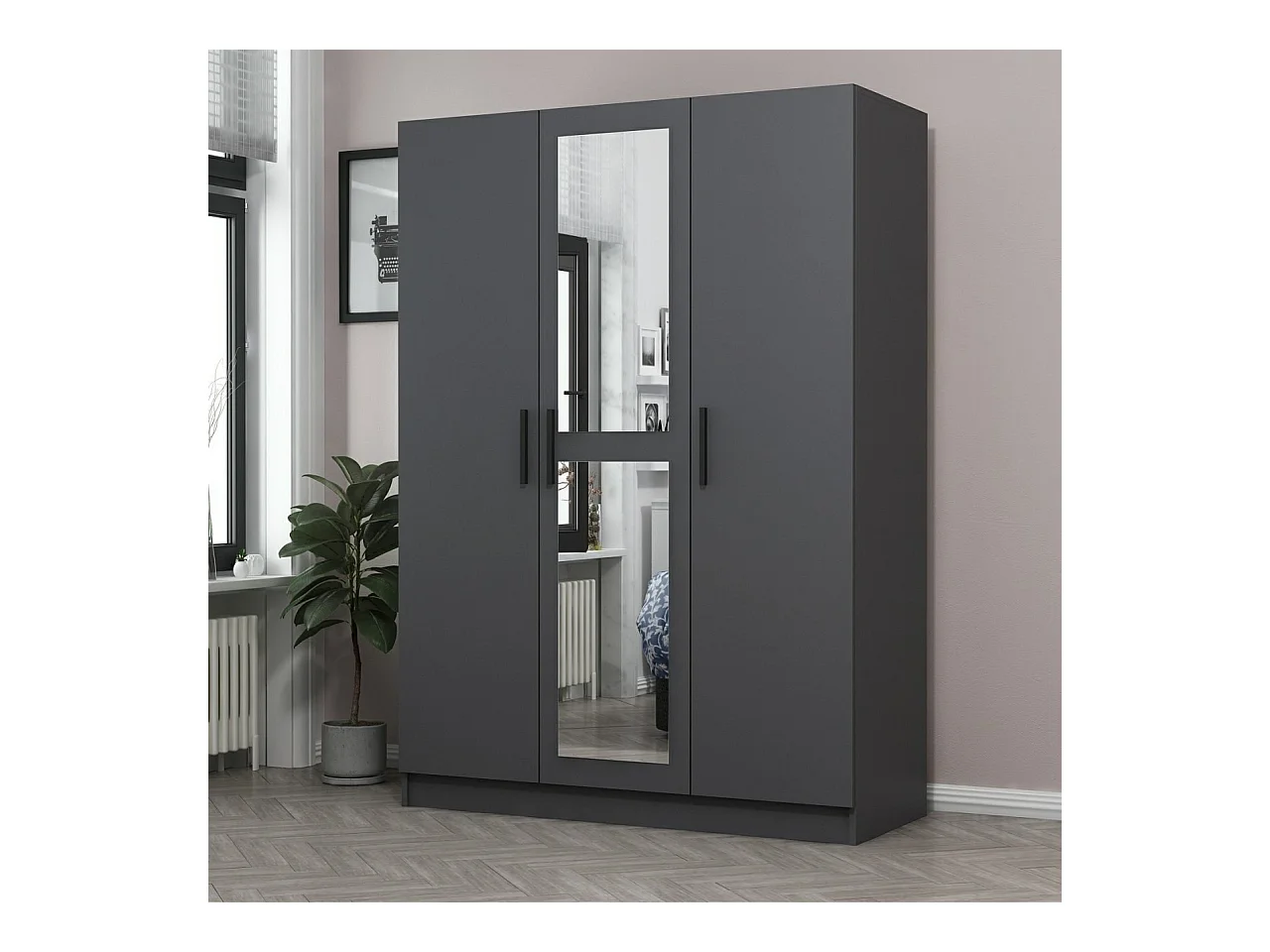 Armario Kale-2260 antracita 135x210x52 cm