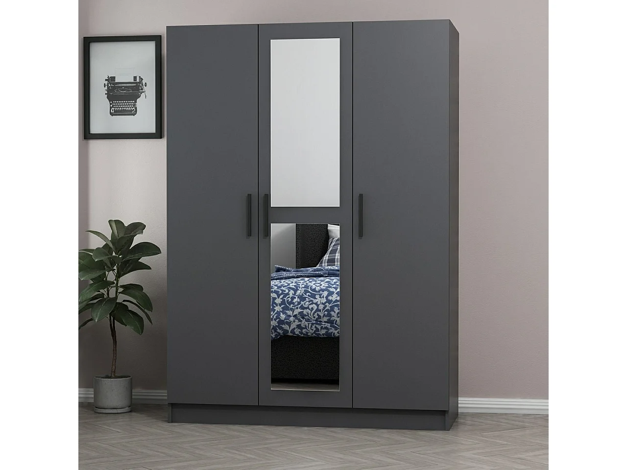 Armario Kale-2260 antracita 135x210x52 cm