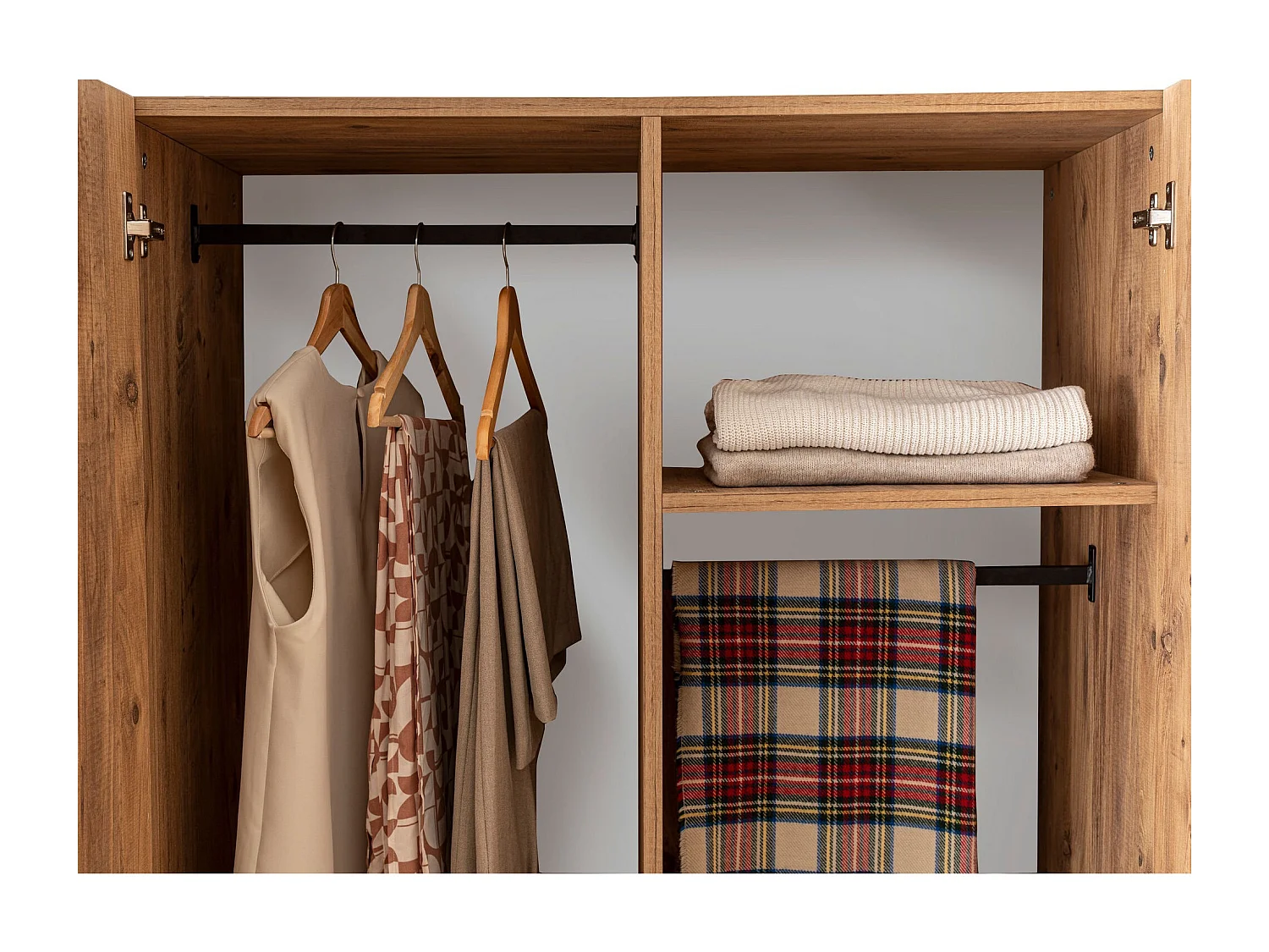 Armoire style industriel Fodienda L104cm avec 2 portes Bois et Métal Noir