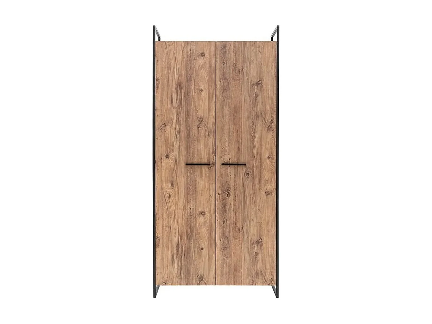 Armoire style industriel Fodienda L104cm avec 2 portes Bois et Métal Noir