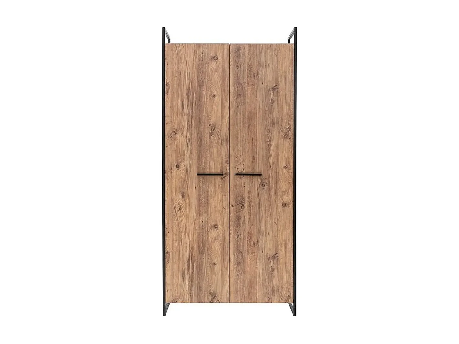 Armoire style industriel Fodienda L104cm avec 2 portes Bois et Métal Noir