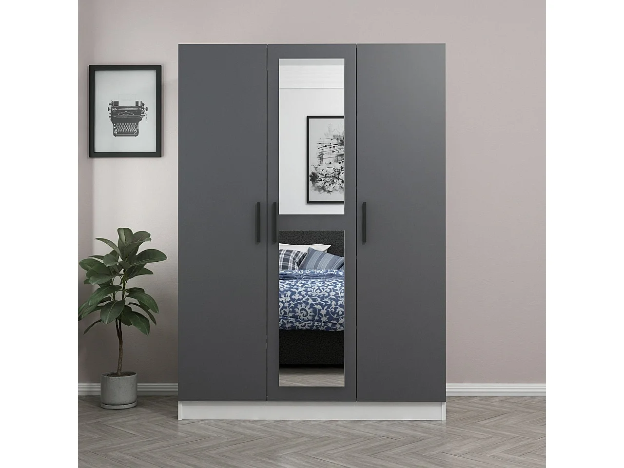 Armario Kale-2264 antracita 135x210x52 cm