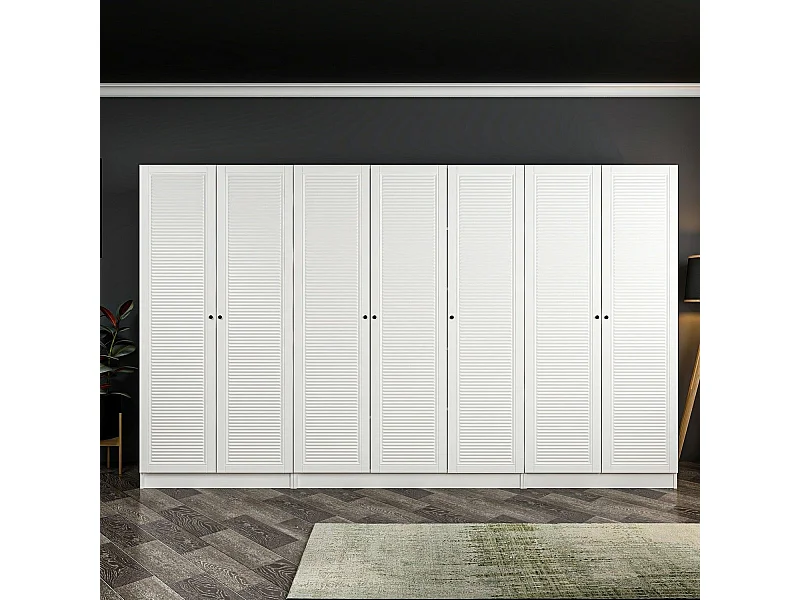 Armario Kale Mebran-8395 blanco 315x190x52 cm