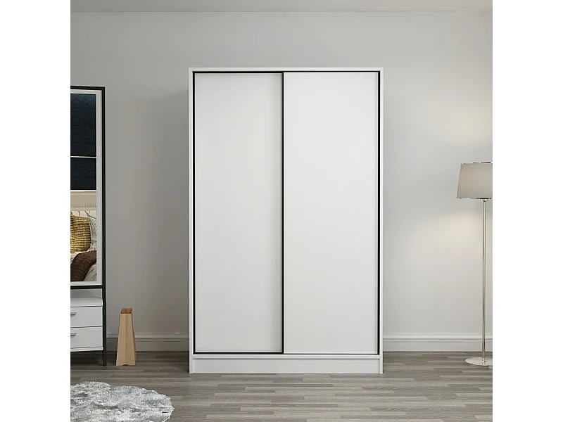 Armoire design 2 portes coulissantes Selong L120xH210cm Blanc