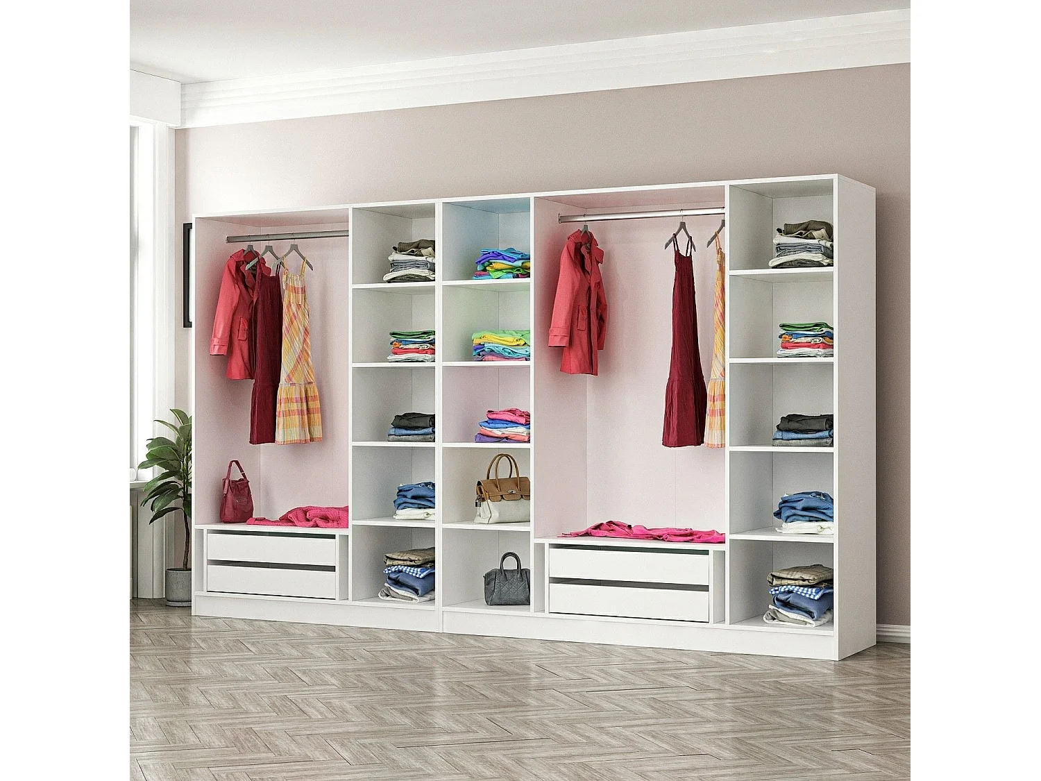 Armario Kale Mebran-8426 blanco 315x210x52 cm