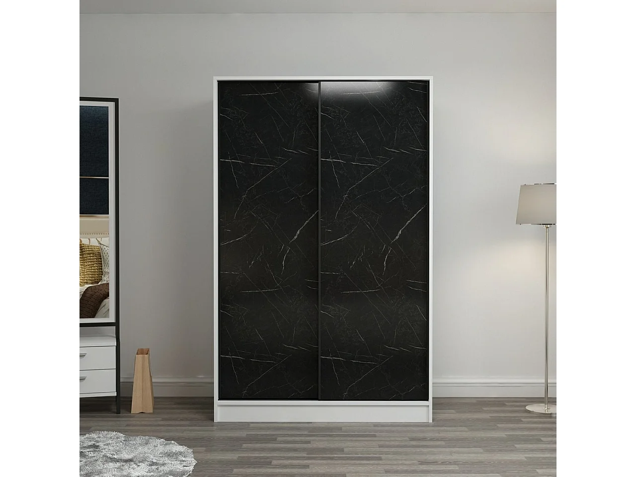 Armario Kale-2313 piedra blanco 120x210x52 cm