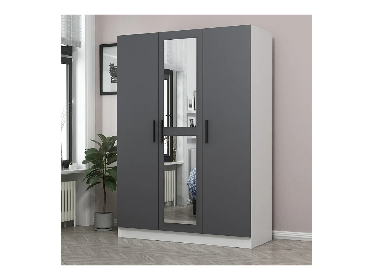 Armario Kale-2263 antracita 135x190x52 cm