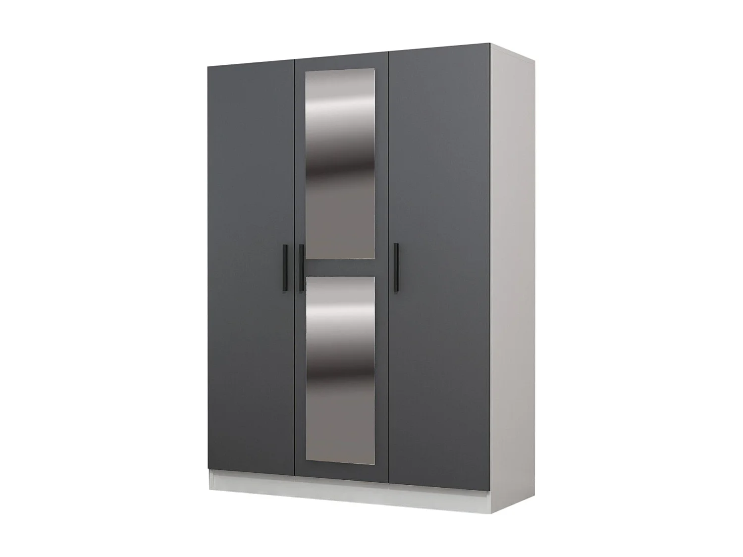 Armoire 3 portes et 2 miroirs Sanur L135xH190cm Anthracite