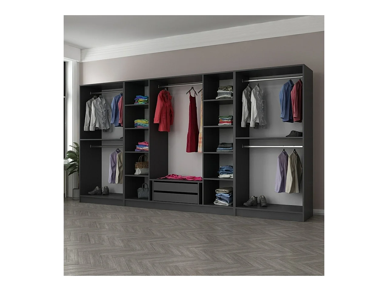 Armario Kale-4943 antracita 360x190x52 cm