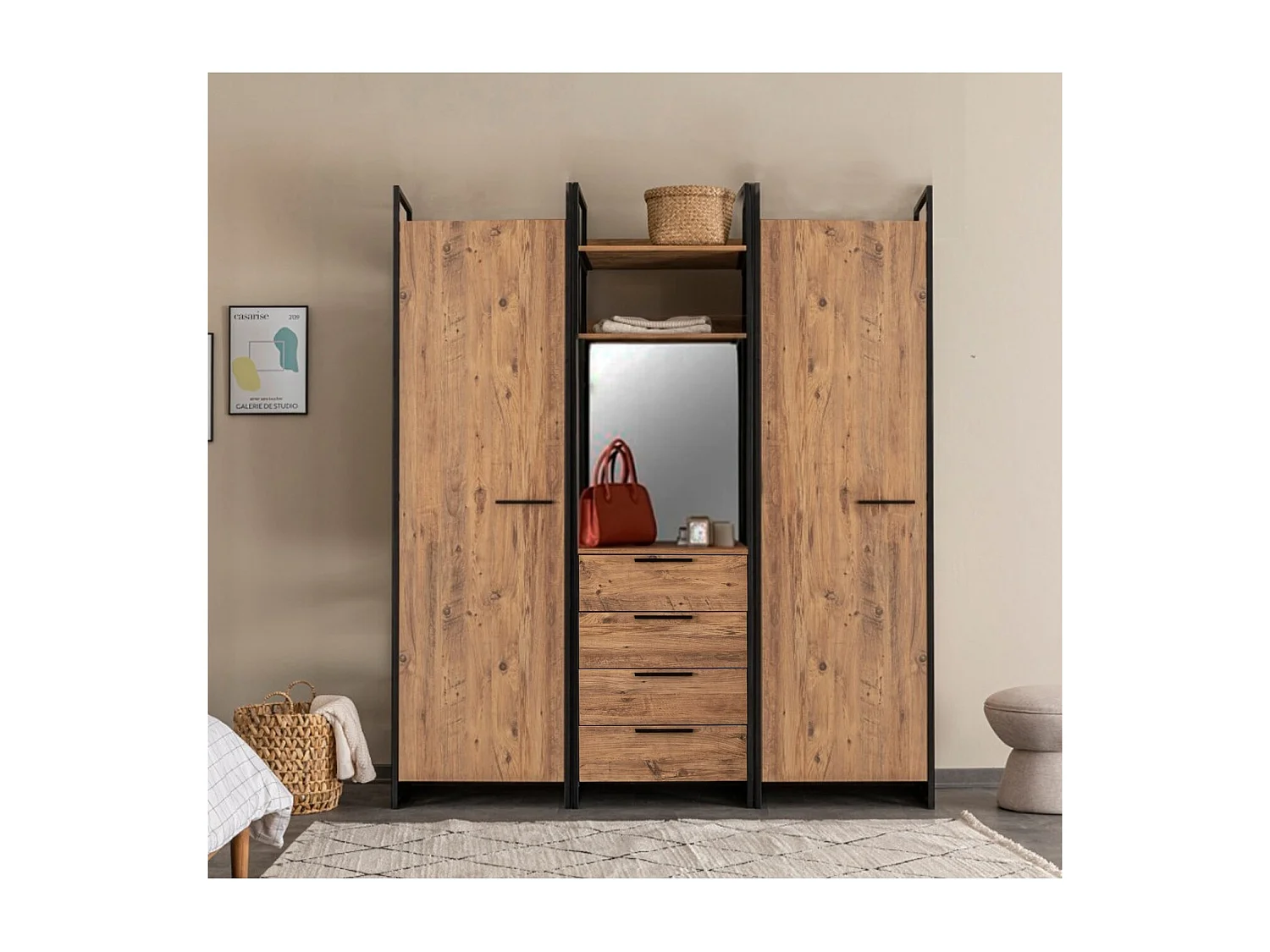 Armario Dynamic-51 color pino atlántico 192x225x52 cm