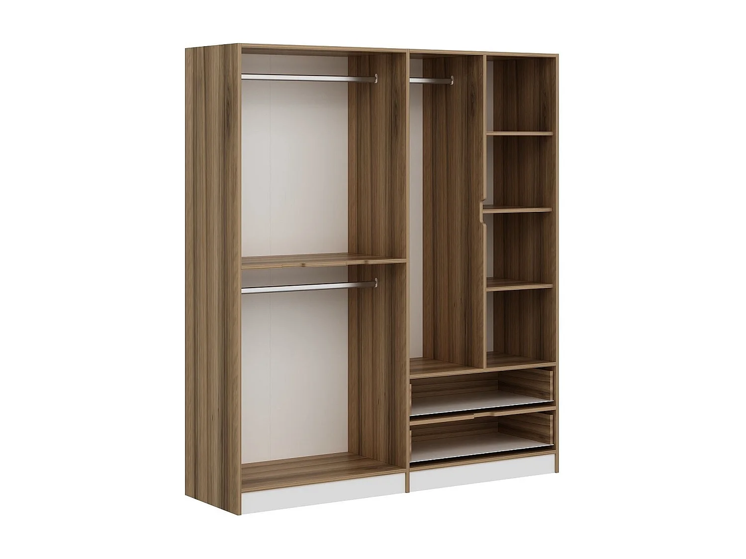 Elina multifunktionaler Kleiderschrank mit Regalen 185 cm - Weiß