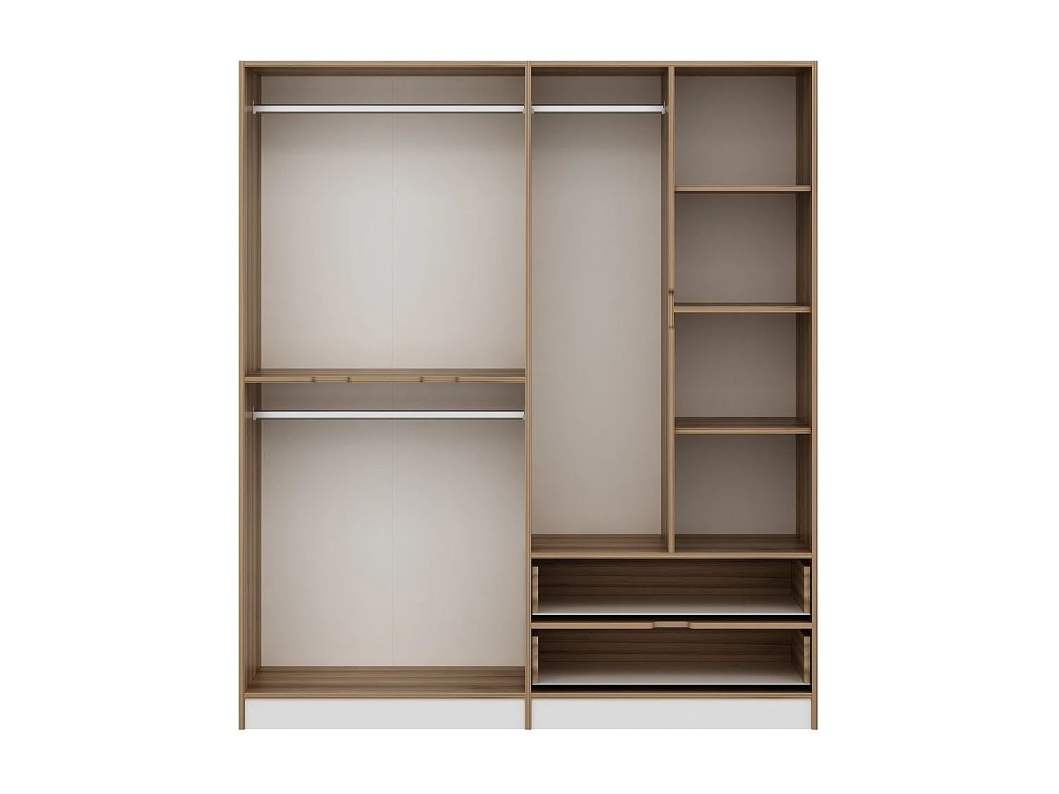 Elina multifunktionaler Kleiderschrank mit Regalen 185 cm - Weiß