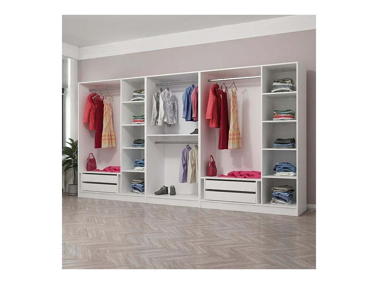 Armario Kale-4934 blanco 360x190x52 cm