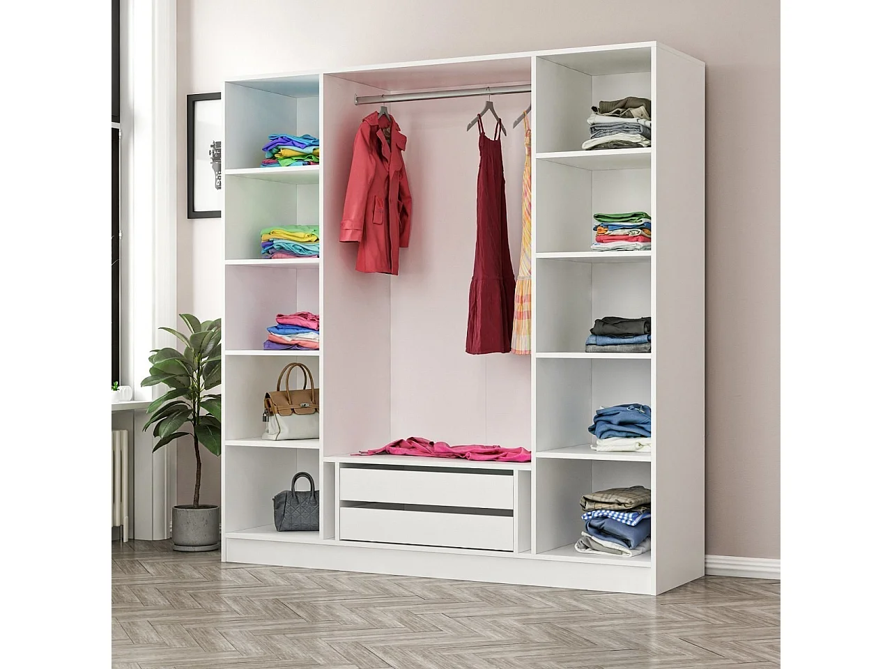 Armario Kale-2436 blanco 180x190x52 cm