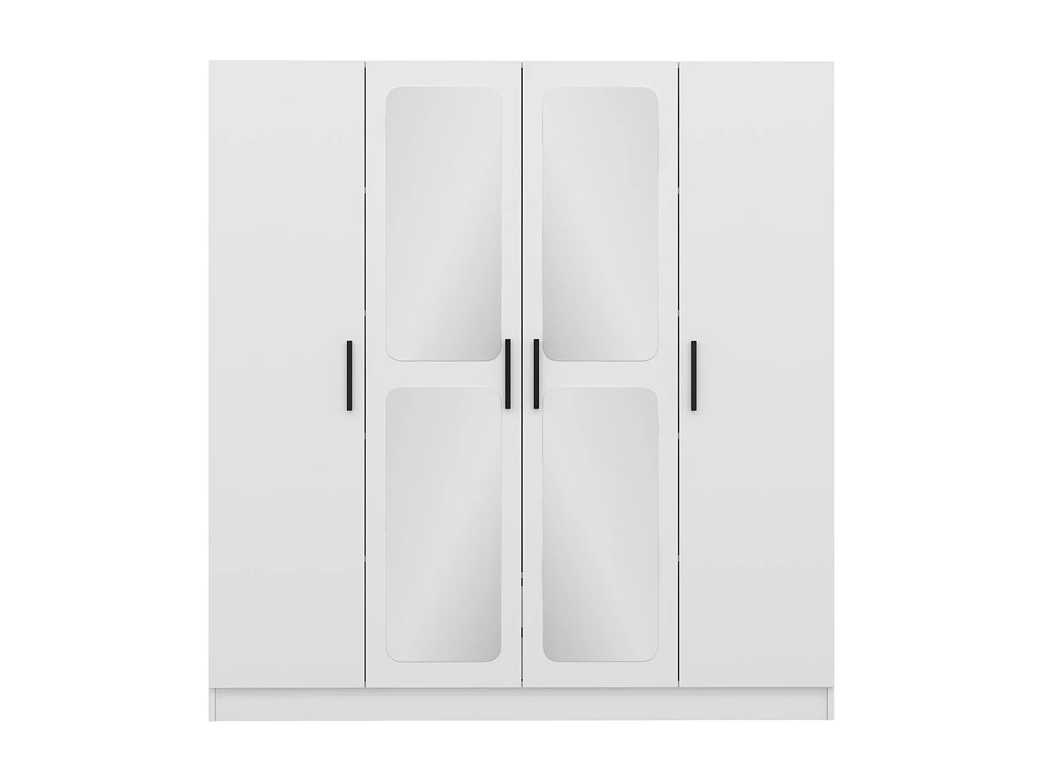 Armoire 4 portes et 4 miroirs Bangka L180xH190cm Blanc