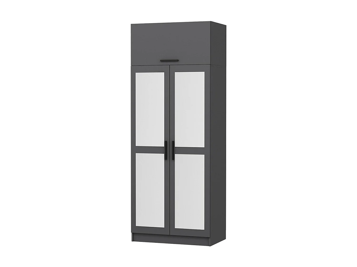 Armoire 3 portes et 4 miroirs Sanur L90xH235cm Anthracite